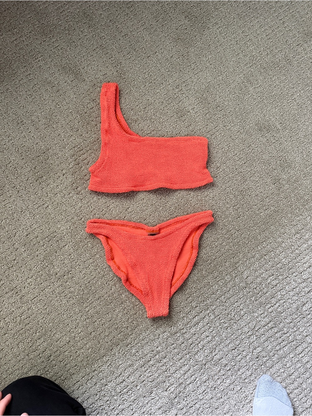 Hunza G One-Shoulder Bikini in Orange